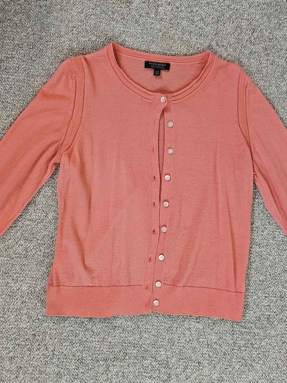 Banana Republic Coral Button Cardigan